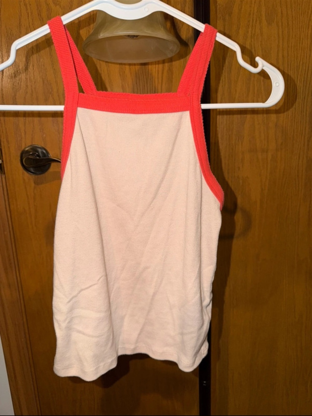 wild fable Cream Tank with Pink Trim